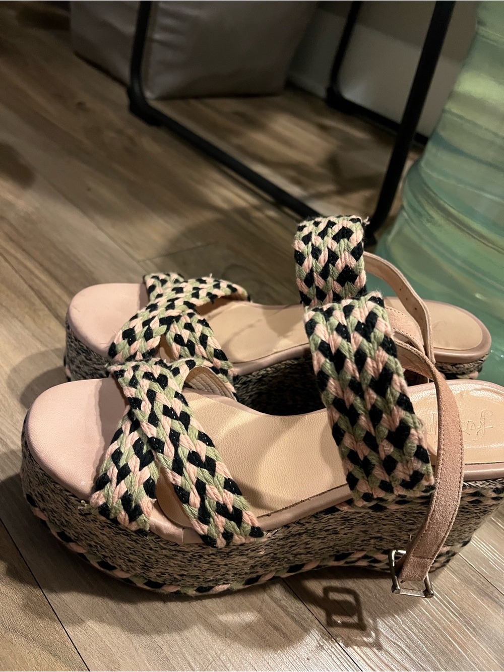 Free People brand  mixed woven Braided Platform Espadrille Sandals!